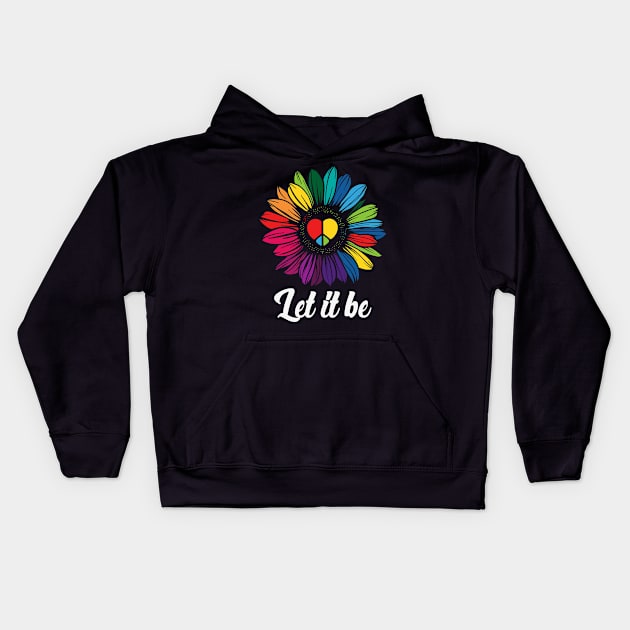 Peace Sign Sunflower LET IT BE Kids Hoodie by ssflower